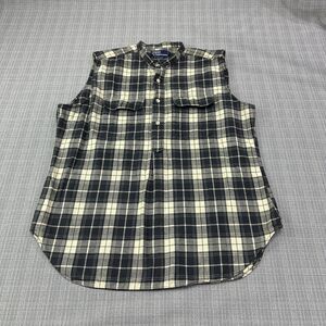 Polo by Ralph Lauren Black and Cream Plaid Casual Button Down Shirt